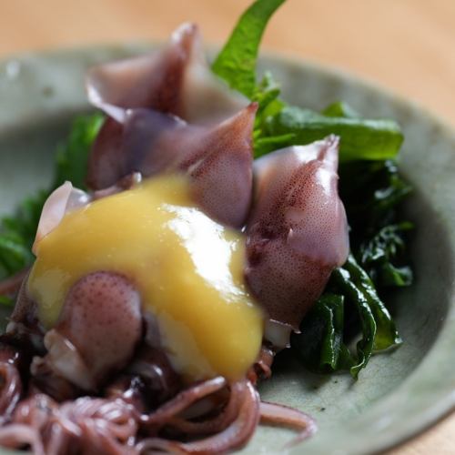 Firefly squid with vinegared miso (seasonal)