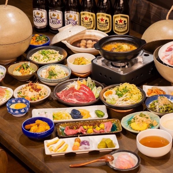 【ビール込み】花火宴会プラン　飲み放題(90分)付き　6500円⇒5980円（一人鍋or大鍋）当日可！
