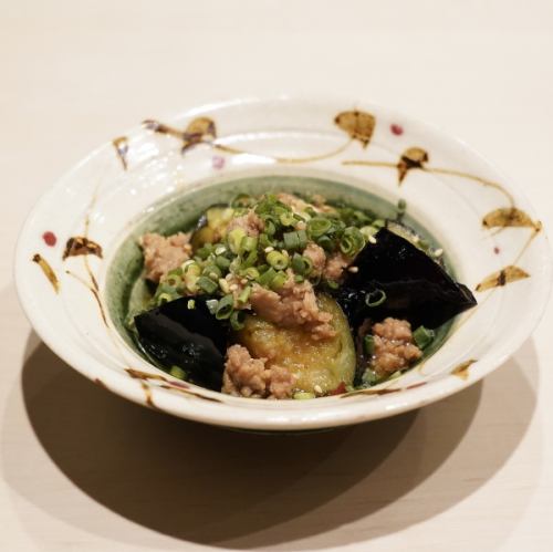 揚げ茄子のそぼろ煮