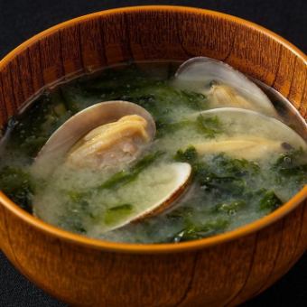 蛤蜊海萵苣味噌湯