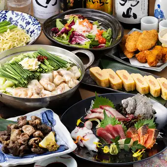 [Sunday-Thursday Only] Winter Banquet [Yuzu] Hakata Motsunabe (offal hot pot), carefully selected sashimi, and deep-fried monkfish [120-minute all-you-can-drink included]