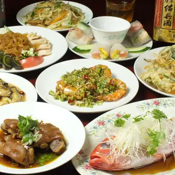 【ご宴会コース】北京ダック・ショーロンポーなどの名物料理から旬の魚や台湾野菜を使ったコース