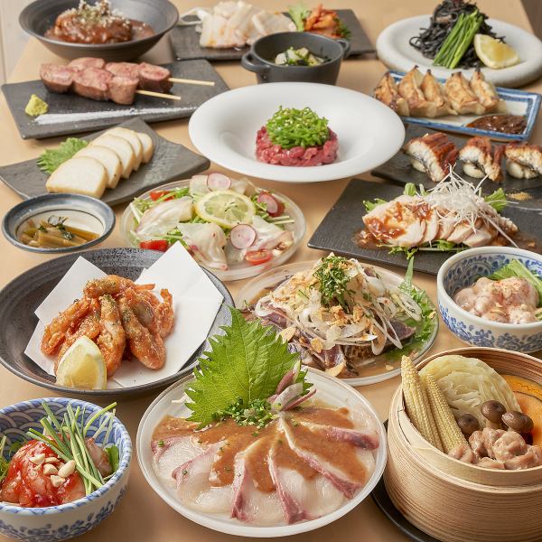 〈宴会に最適♪〉こだわりの創作料理や土鍋ご飯を含むコース+生ビール付き飲み放題3500円は2名~予約OK!