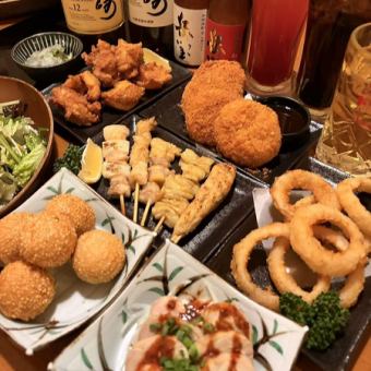 ★限时特惠★【140种烤鸡串无限畅吃畅饮】精选本地鸡肉及特色菜 4200日元 ⇒ 3000日元