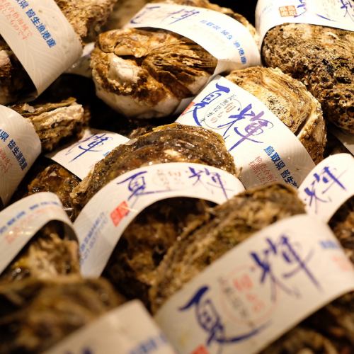 Various seasonal raw oysters