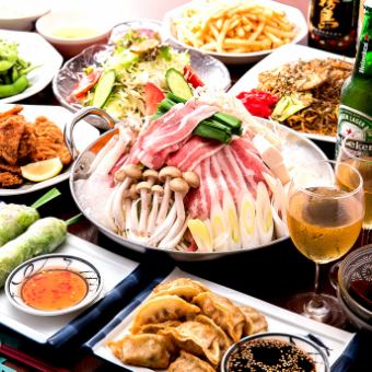 [For banquets★ All-you-can-eat collagen hot pot + 7-course 3-hour all-you-can-drink course] 5,000 yen ⇒ Special 3,500 yen