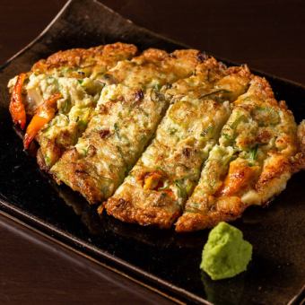 Grilled shellfish tororo green onion Chijimi style