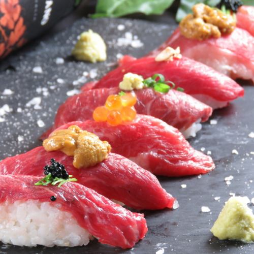 5 kinds of Niku sushi platter