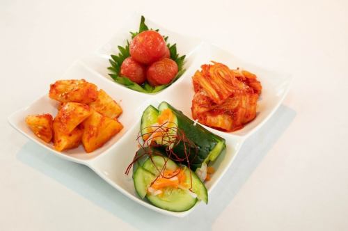Assortment of 4 kinds of kimchi