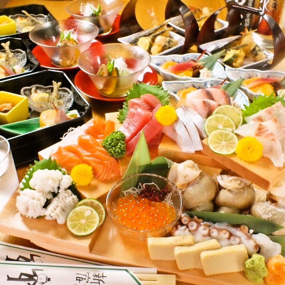 我们对海鲜有信心♪我们讲究新鲜，包括生鱼片、寿司和火锅！
