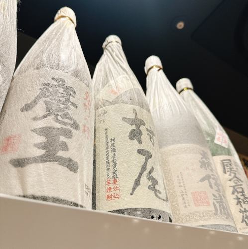 A wide selection of sake and rare shochu