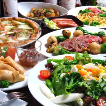 メイン付き！生パスタに人気のアヒージョを楽しむ季節のコース