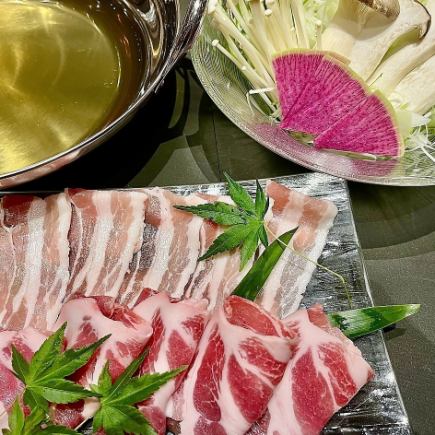 Our specialty [Asagiri Yogurt Pork Shabu-shabu Course] 8 dishes total 7,000 yen (includes 120 minutes of all-you-can-drink)