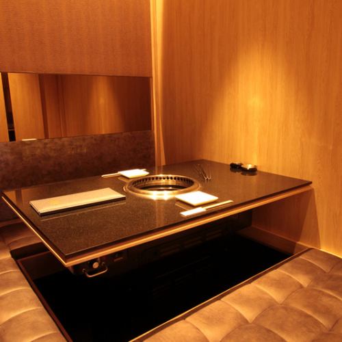 <Private room with sunken kotatsu table>