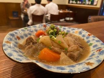 Beef tendon stewed in miso