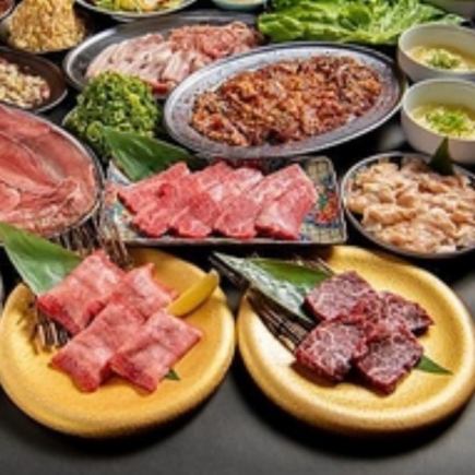 【人気No.1】名物牛タンと和牛焼肉が楽しめる！6,000円コース｜180分飲み放題付