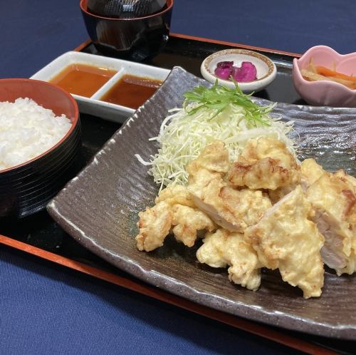 長野県　鶏もも山賊揚げ定食