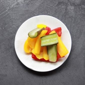 Pickles of colorful vegetables