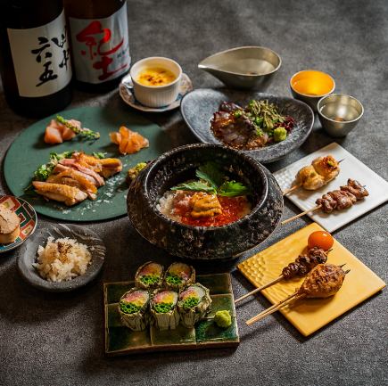 黒さつま鶏焼鳥と名物土鍋を堪能♪【煌宴~KOUEN~】2.5時間飲み放題付き◆全16品8000円