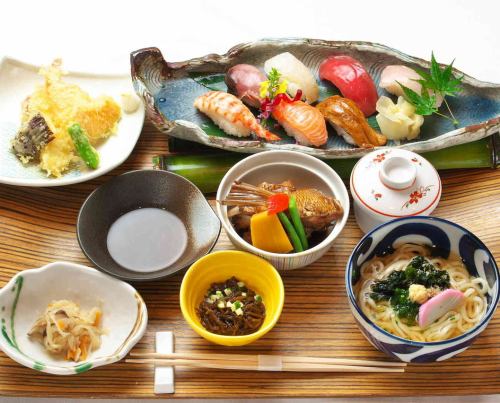 寿司と天ぷら御膳1,800円
