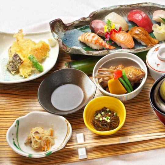 [Lunch] Sushi and tempura set