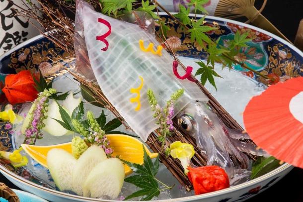 福岡・博多の人気料理、活き烏賊入荷始まりました。天候によって入荷が無い時もありますが是非お問い合わせのうえご来店くださいませ