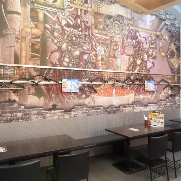 Statues of the four deities are painted on the walls, providing a warm welcome to all visitors.The restaurant has a relaxed atmosphere and the seats are spaciously arranged, making it perfect for important occasions such as entertaining clients or dinner parties. Enjoy a relaxing time with delicious food.