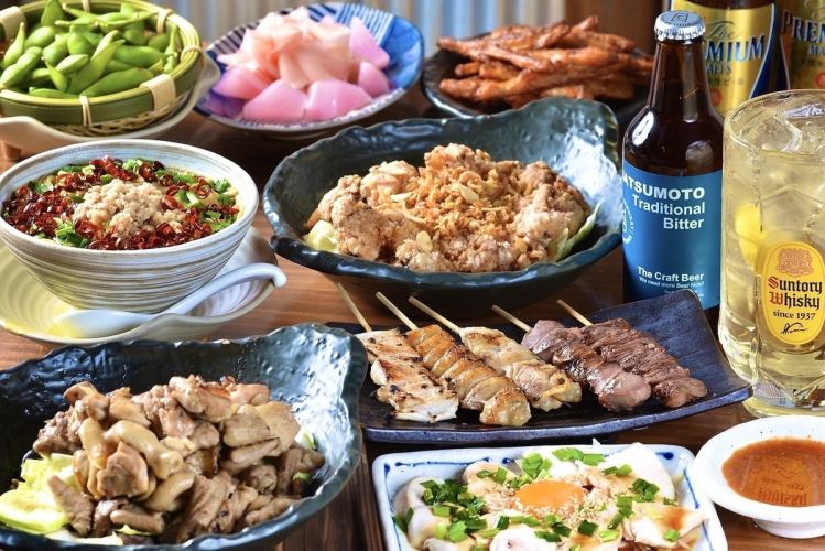 [2H all-you-can-drink included♪ Stamina enjoyment course] Proud specialties such as the famous Stamina-yaki and charcoal-grilled yakitori ≪11 dishes in total≫ 5,500 yen