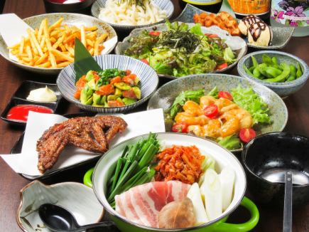 호화 말 자수 모듬 코스 5,000 엔 (세금 포함) 3 시간 음료 무제한으로! (통상 6200 엔)