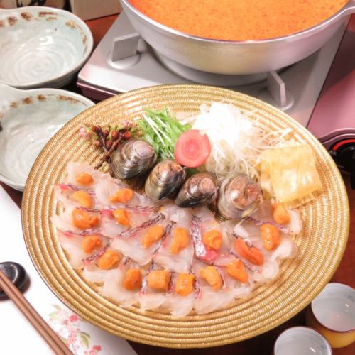 Natural red sea urchin shabu-shabu pot