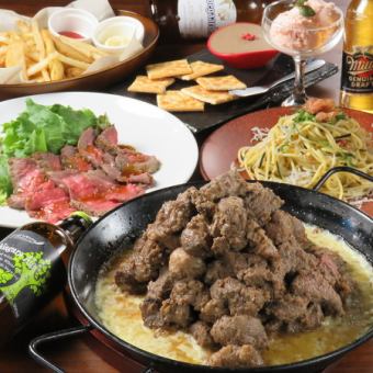 【自慢の肉ピラミッド付き！】これがSUKE×2 YAROのパーティーコース！料理6品+100分飲放4780円