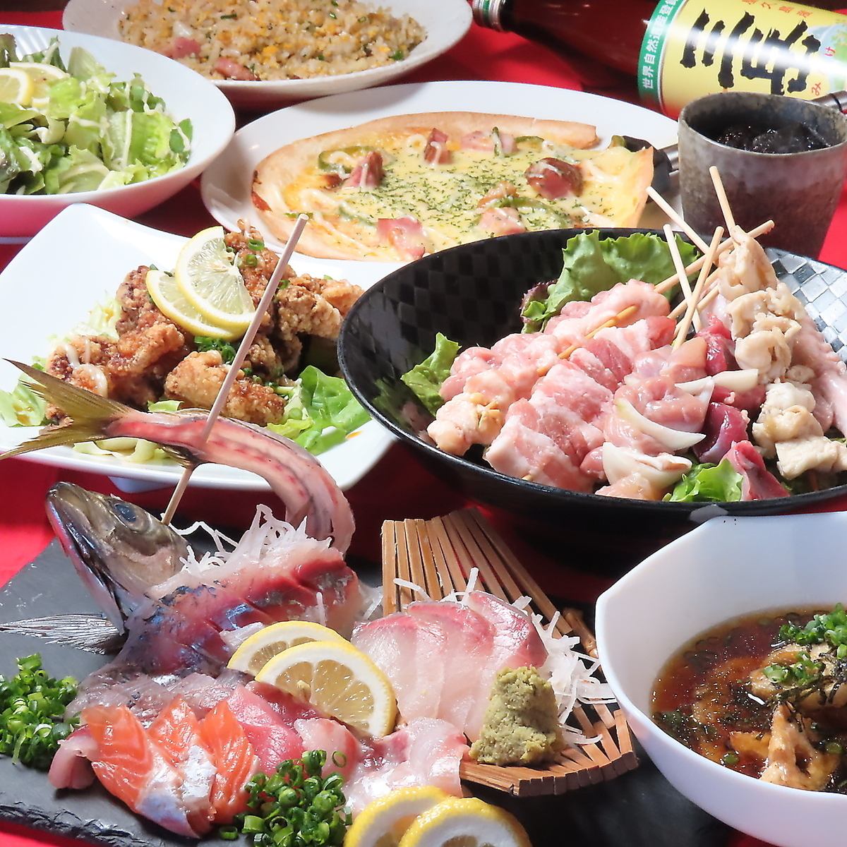 【蓮の宴会コース】お料理8品馬刺しも！120分飲み放題付き5000円