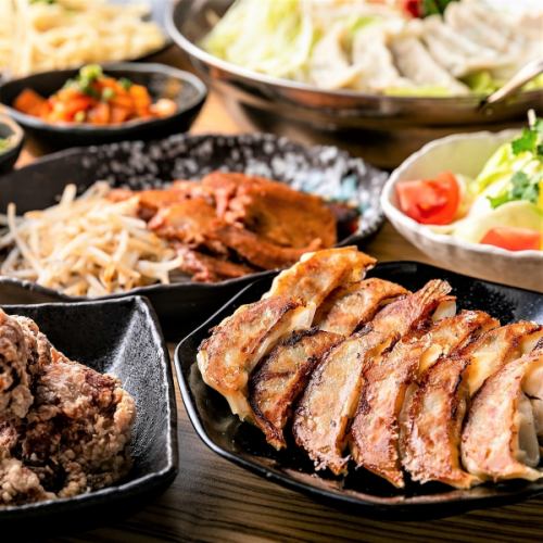 [Very satisfying! Course with gyoza hotpot ♪] Includes draft beer ♪ 10 dishes with 2 hours of all-you-can-drink! 5,500 → 5,000 yen
