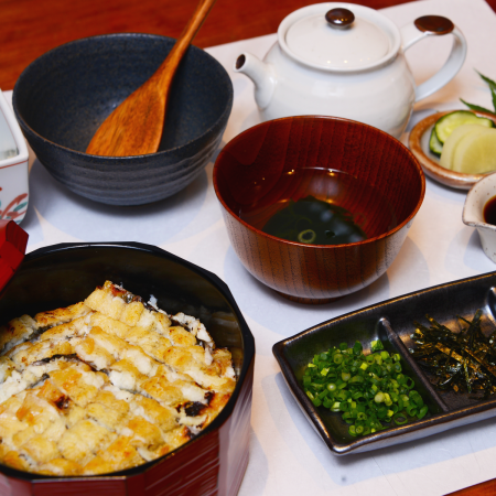 Domestic grilled eel hitsumabushi set
