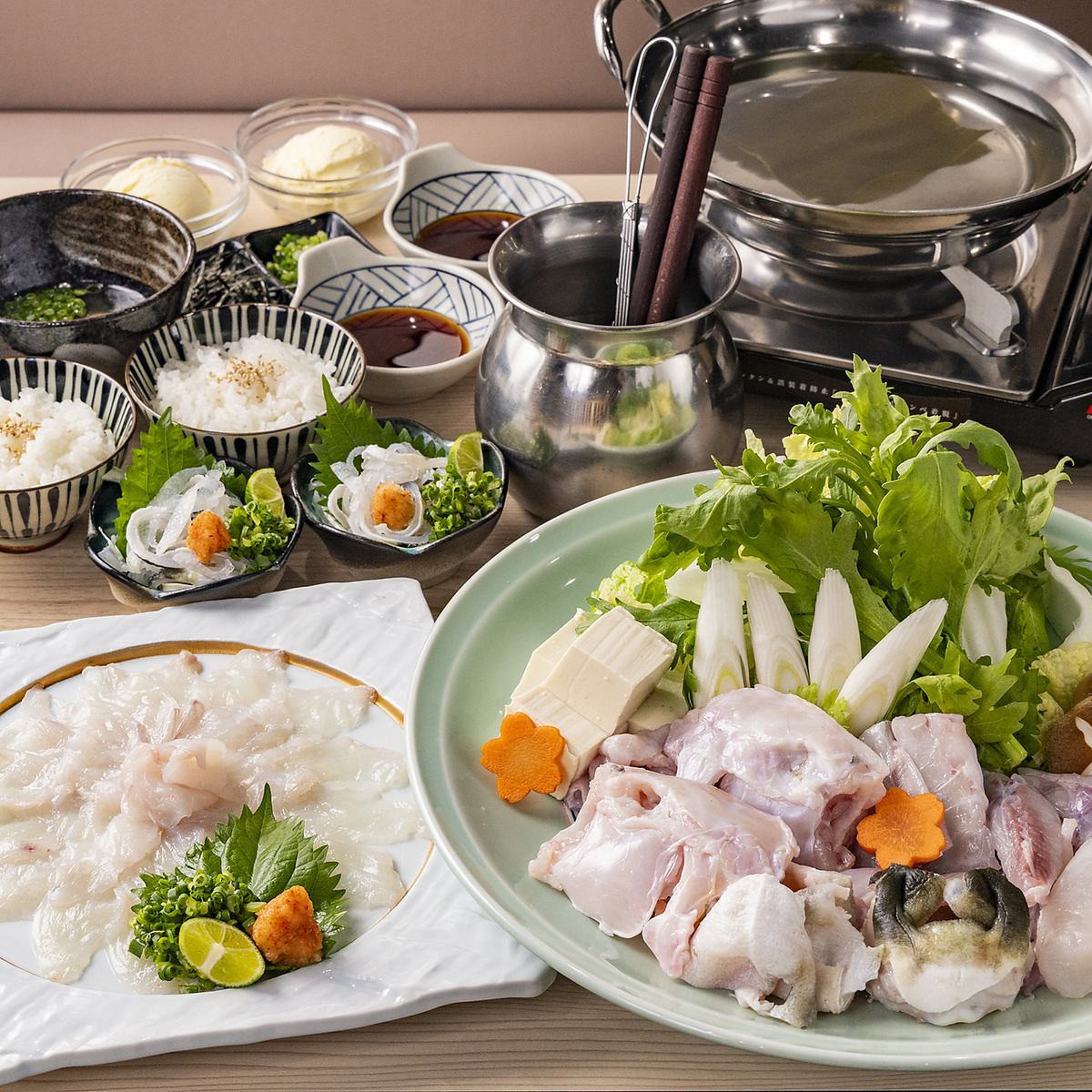 尽情享用我们引以为傲的河豚!我们提供美味的铁板烧套餐♪ *当前价格:约7,000日元