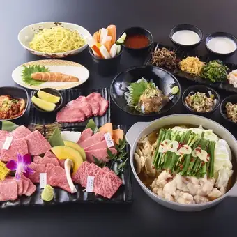 Reservations now being accepted for various banquets! [Up to 40 people can be accommodated!!] Premium course of grilled meat and motsunabe (offal hot pot) for 7000 yen per person (tax included)