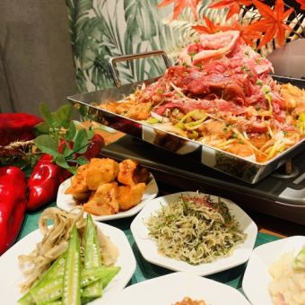 Chiritori hot pot course with plenty of vegetables (includes premium all-you-can-drink)