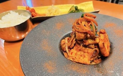 Fried pig kimchi