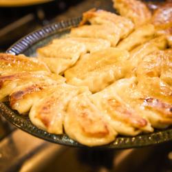 Enjoy some piping hot, juicy katariya gyoza!