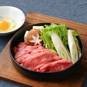 神戸牛のブリスケの陶板すき焼き風