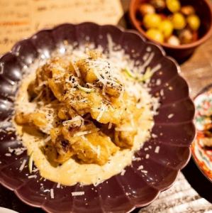 せせりと葱のバターソテー