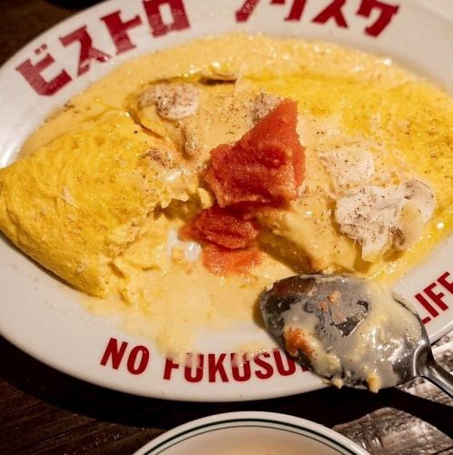 明太子マッシュルームオムレツ