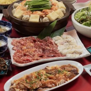 【忘新年会限定】100分飲放付/【名物贅沢カキ鍋】と焼肉の二刀流コース_全11品６０００円(税込)