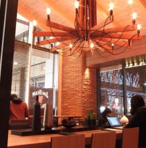 Wooden chandelier counter