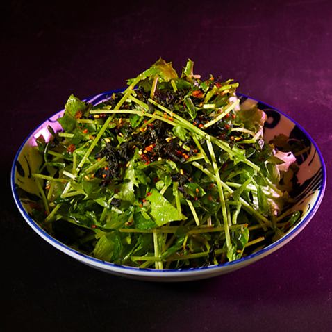 Choreogi 沙拉配豌豆芽和酥脆裙带菜