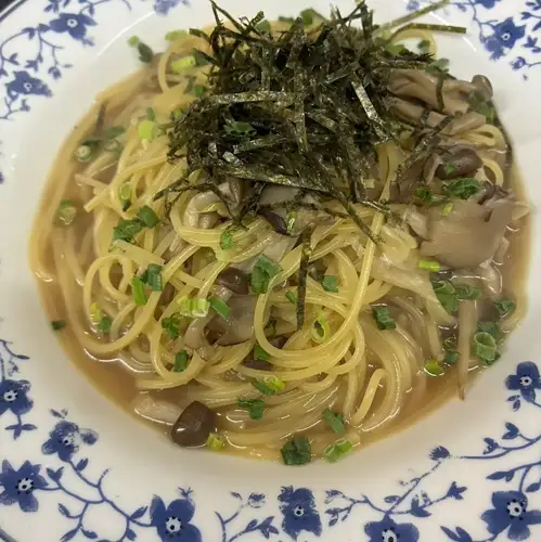 森のキノコと葱の和風