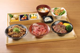 Luxurious 3 Kinds of Rice Bowl - Meat Exhaust Meal -