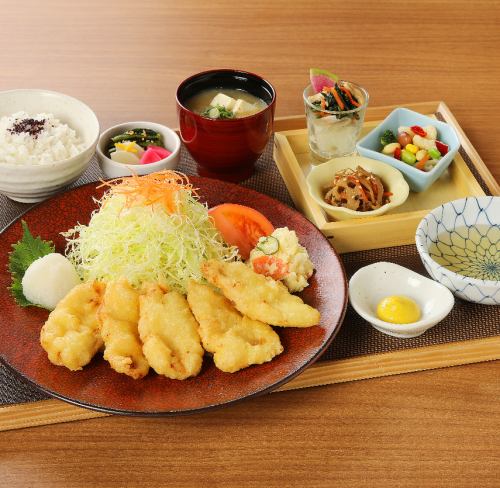 Specialty chicken tempura set