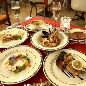 【12/24、12/25】 記念日プレート無料★クリスマスコース¥5500(2H飲み放題付)