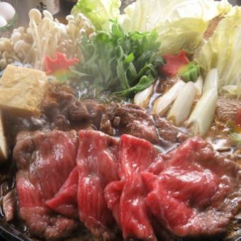 Wagyu beef sukiyaki course 2 hours with all-you-can-drink 6 dishes 7,000 yen
